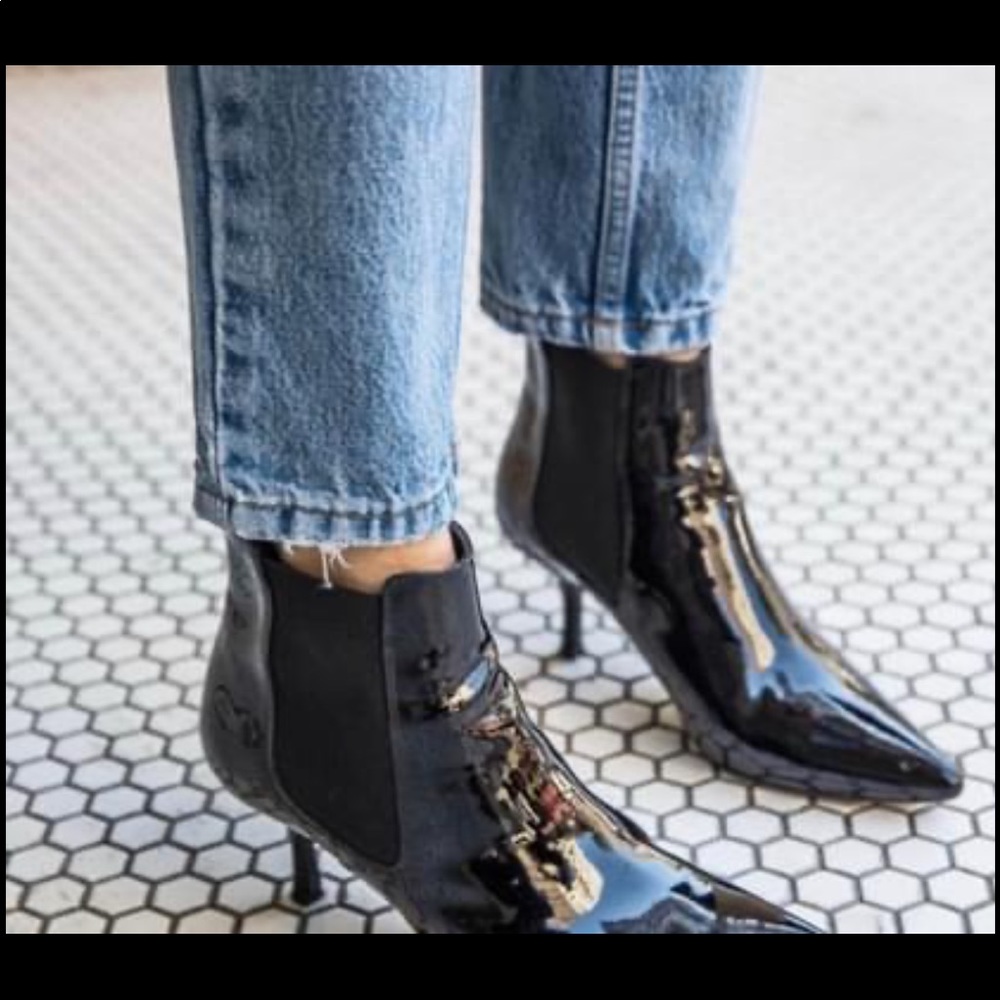 Anine bing patent leather booties